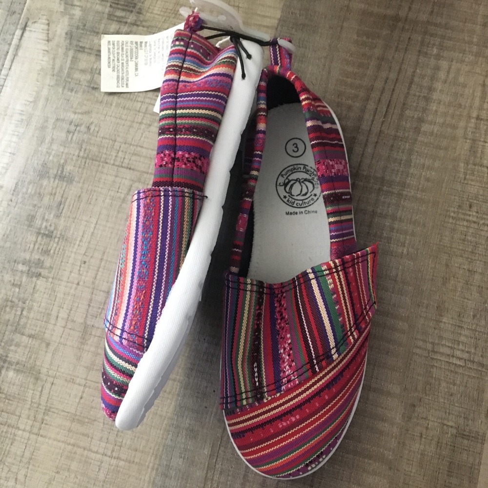 NWT pumpkin patch girls pink Navajo Velcro shoe